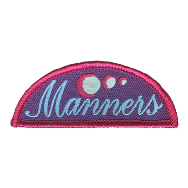 12 pieces 2" Custom Activity Scouts Applique Fun Patches - Manners Patch