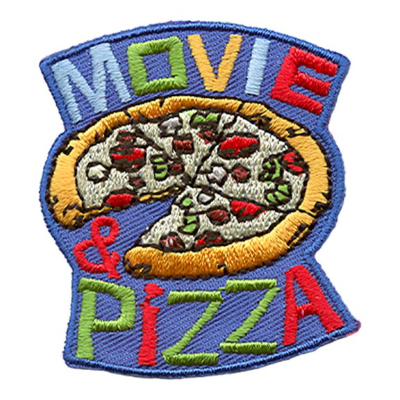 12 pieces 2" Custom Activity Scouts Applique Fun Patches - Movie & Pizza Patch 1