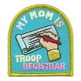 thumbnail image 1 of 12 pieces 2" Custom Activity Scouts Applique Fun Patches - My Mom Is Troop Registrar, 1 of 1