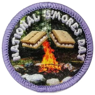 12 pieces 2" Custom Activity Scouts Applique Fun Patches - National S'mores Day Patch