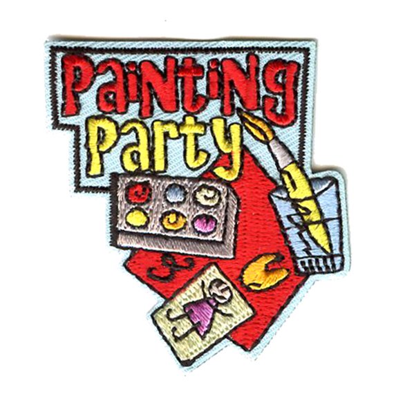 12 pieces 2" Custom Activity Scouts Applique Fun Patches - Painting Party Patch 3