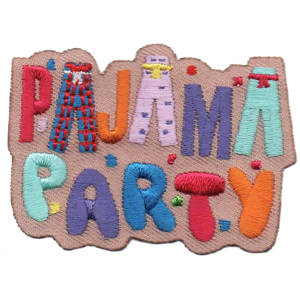 12 pieces 2" Custom Activity Scouts Applique Fun Patches - Pajama Party Patch 1