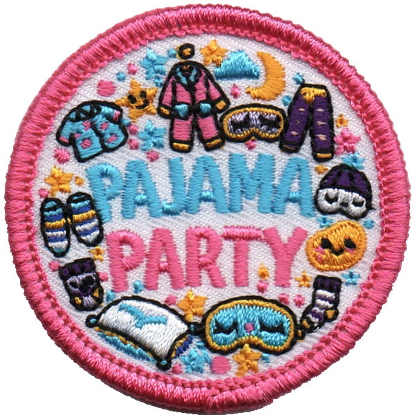 12 pieces 2" Custom Activity Scouts Applique Fun Patches - Pajama Party
