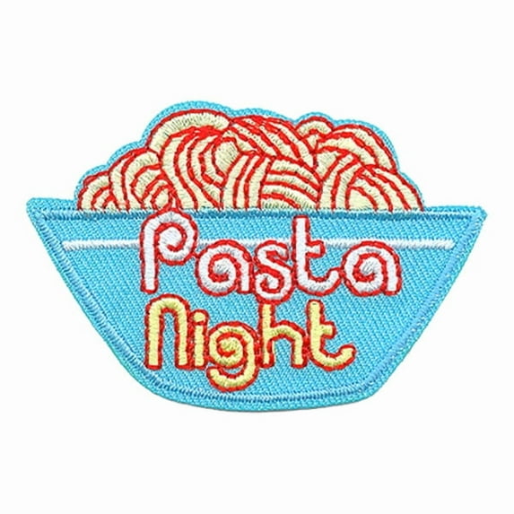12 pieces 2" Custom Activity Scouts Applique Fun Patches - Pasta Night Patch