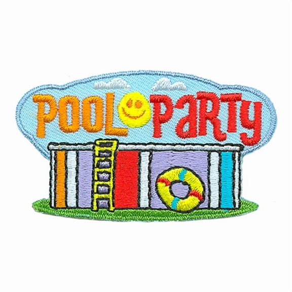 12 pieces 2" Custom Activity Scouts Applique Fun Patches - Pool Party Patch 2