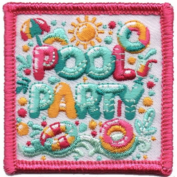12 pieces 2" Custom Activity Scouts Applique Fun Patches - Pool Party
