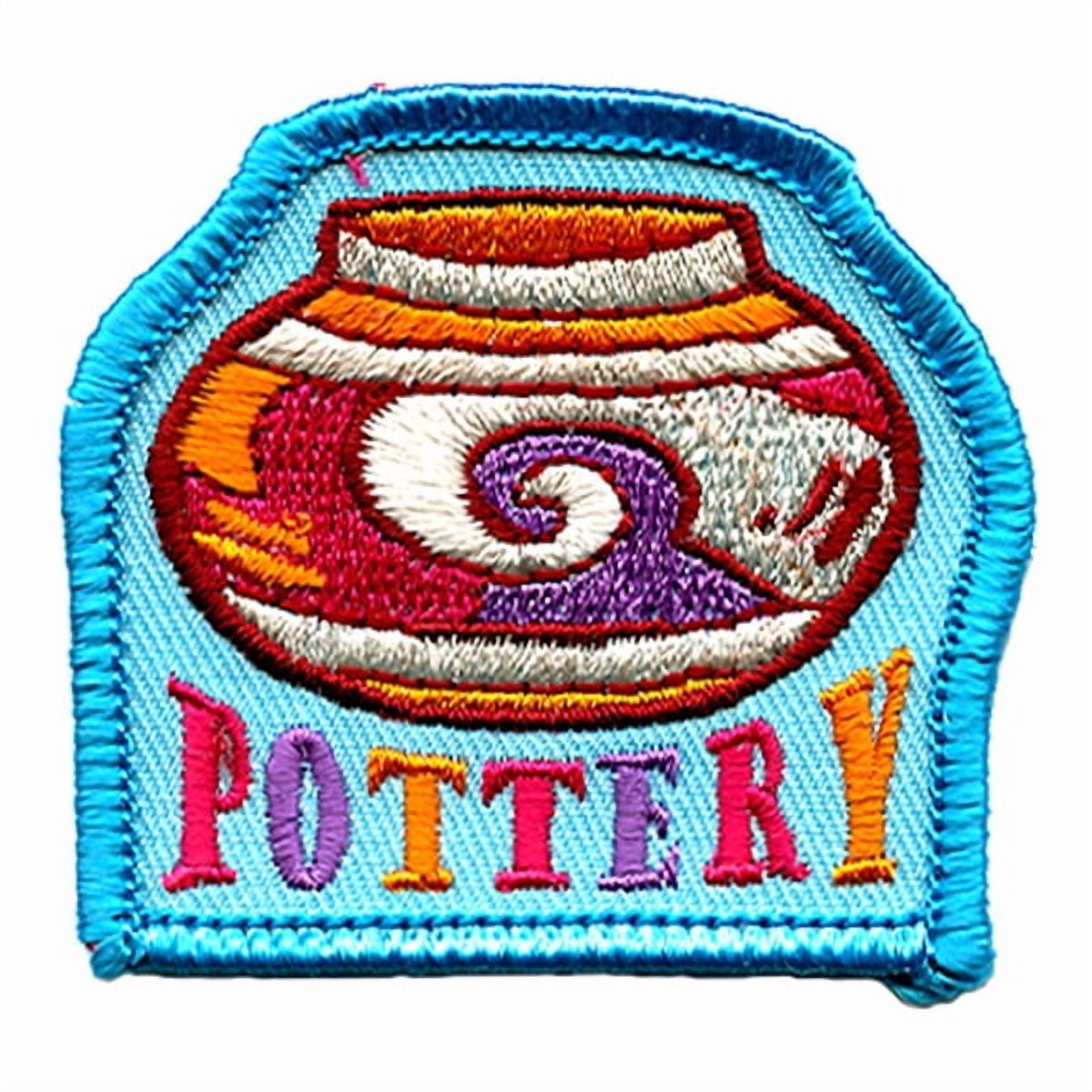 12 pieces 2" Custom Activity Scouts Applique Fun Patches - Pottery - Blue Border Patch