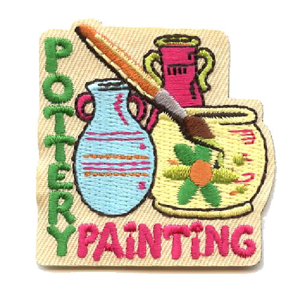 12 pieces 2" Custom Activity Scouts Applique Fun Patches - Pottery Painting Patch