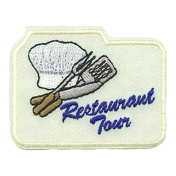 12 pieces 2" Custom Activity Scouts Applique Fun Patches - Restaurant Tour Patch 1