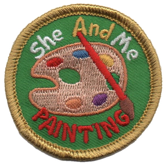 12 pieces 2" Custom Activity Scouts Applique Fun Patches - She and Me Painting Patch