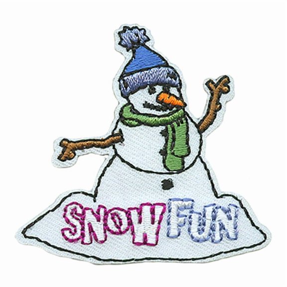 12 pieces 2" Custom Activity Scouts Applique Fun Patches - Snow Fun Patch