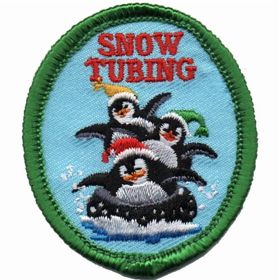 12 pieces 2" Custom Activity Scouts Applique Fun Patches - Snow Tubing Patch