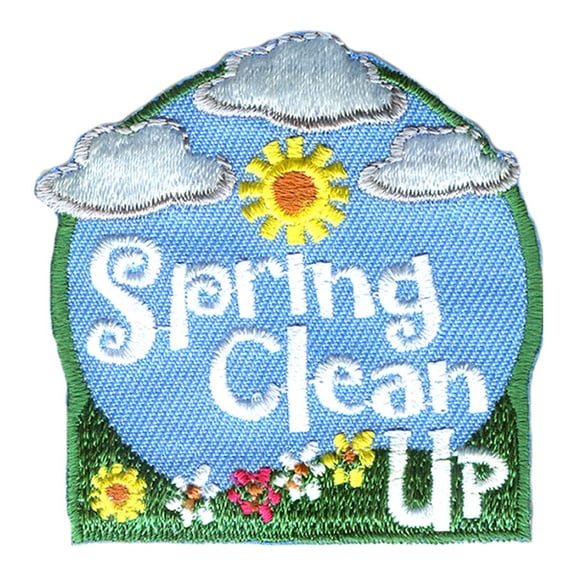 12 pieces 2" Custom Activity Scouts Applique Fun Patches - Spring Clean Up (Clouds) Patch