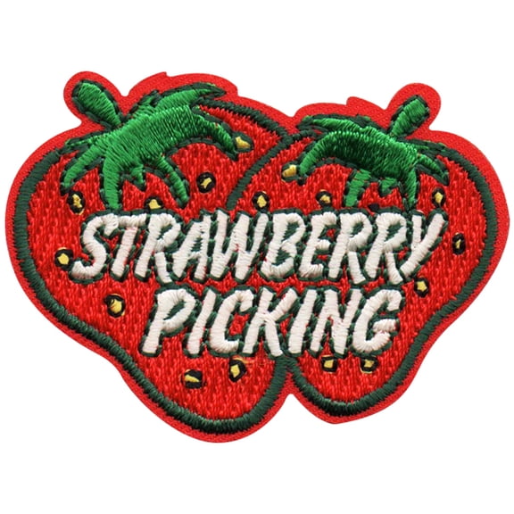 12 pieces 2" Custom Activity Scouts Applique Fun Patches - Strawberry Picking Patch 2