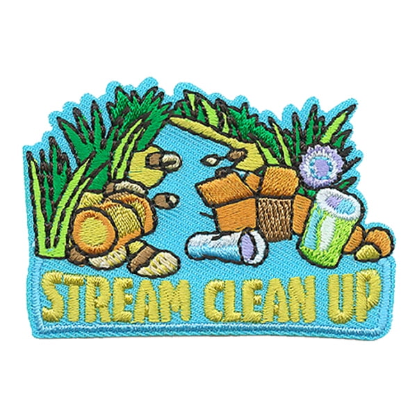 12 pieces 2" Custom Activity Scouts Applique Fun Patches - Stream Clean Up Patch 1