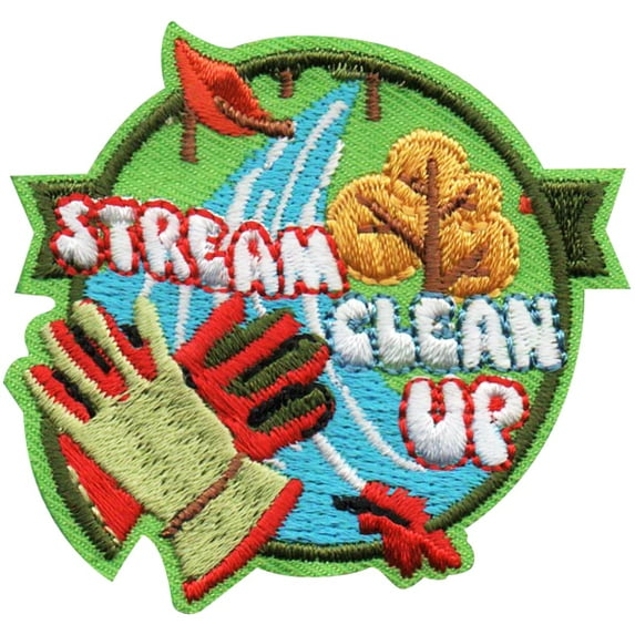 12 pieces 2" Custom Activity Scouts Applique Fun Patches - Stream Clean Up Patch 2