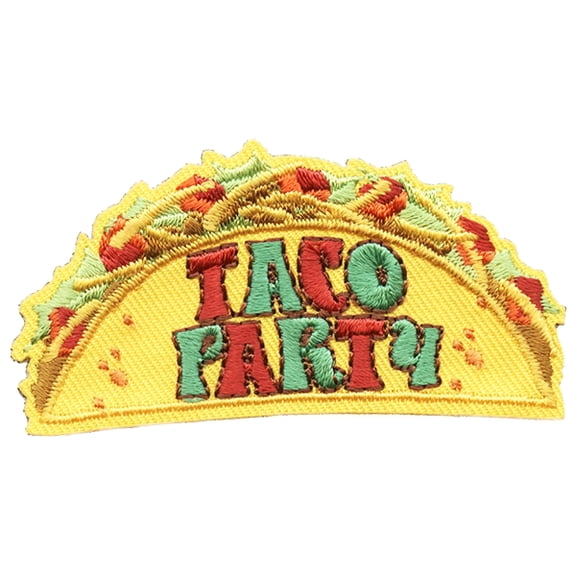 12 pieces 2" Custom Activity Scouts Applique Fun Patches - Taco Party Patch