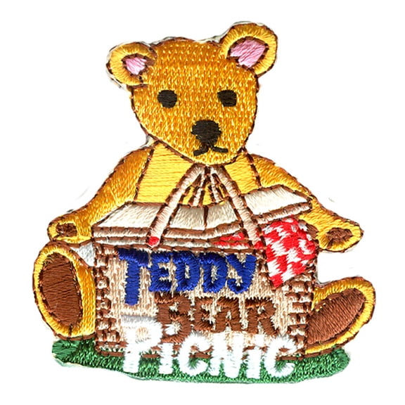 12 pieces 2" Custom Activity Scouts Applique Fun Patches - Teddy Bear Picnic (Basket)