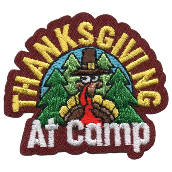 12 pieces 2" Custom Activity Scouts Applique Fun Patches - Thanksgiving at Camp Patch