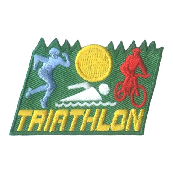 12 pieces 2" Custom Activity Scouts Applique Fun Patches - Triathlon Patch