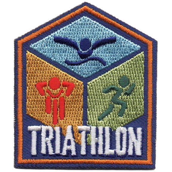 12 pieces 2" Custom Activity Scouts Applique Fun Patches - Triathlon Patch