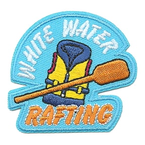 12 pieces 2" Custom Activity Scouts Applique Fun Patches - White Water Rafting Patch