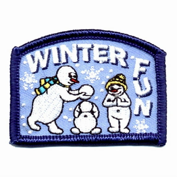 12 pieces 2" Custom Activity Scouts Applique Fun Patches - Winter Fun (Snow People) Patch