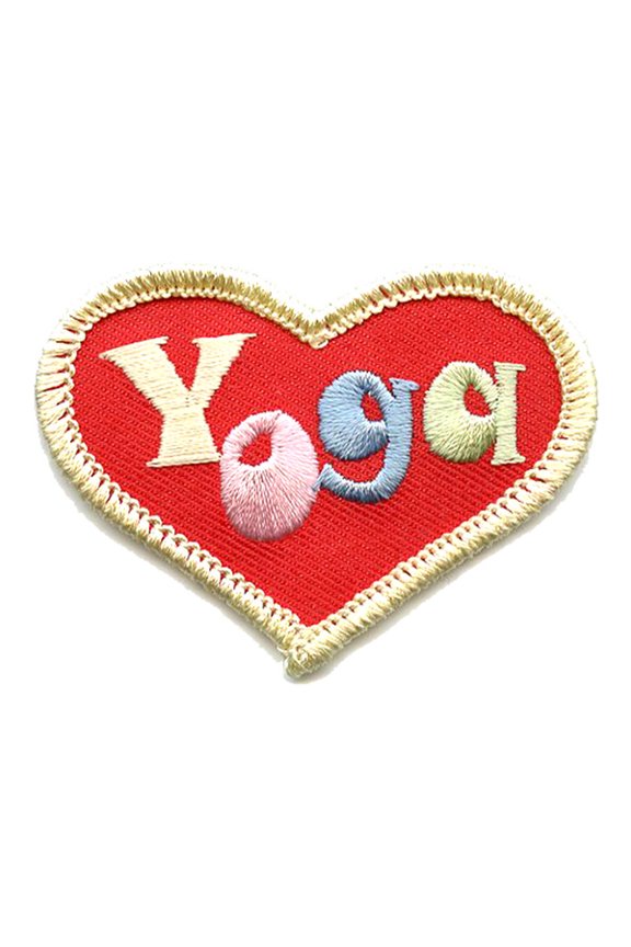 12 pieces 2" Custom Activity Scouts Applique Fun Patches - Yoga (Heart) Patch