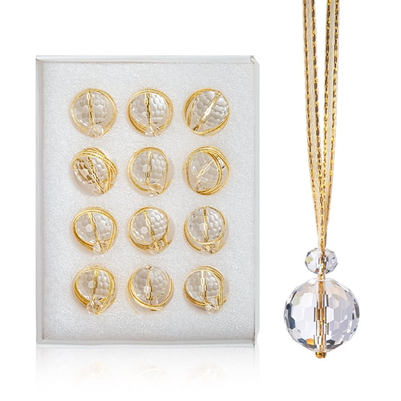 12 pieces Crystal Suncatchers for Window Hanging Wind Chime Garden Sun Catchers with Crystals Rainbow Maker Indoor Outdoor Decor Handmade，22mm White