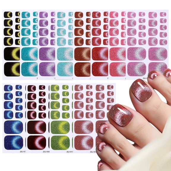12 pieces of nail patches, shiny nail polish stickers, a total of 264 pieces, nail art stickers, stripe self-adhesive nail art stickers, nail stripes, suitable for women, girls DIY nail decoration