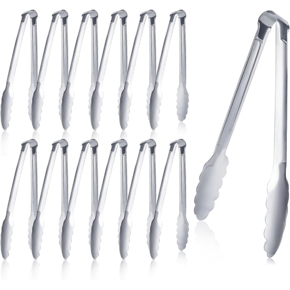 12 pieces of self-service pliers 7 "service pliers heavy-duty stainless steel kitchen and barbecue utility pliers (silver, 7 inches)