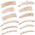 thumbnail image 1 of 12 pieces of pearl hair clips big hair clips pin hair clips tie ladies hair elegant handmade fashion hair accessories party wedding daily pearl hair clips, 1 of 8