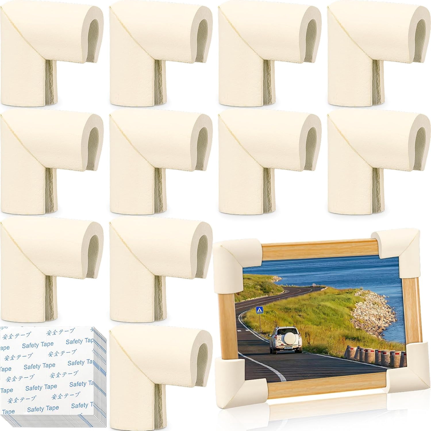 12 pieces of thick rubber frame corner protectors, for TV photo mirror transportation moving packaging artwork edge protection, suitable for 1-inch frames.