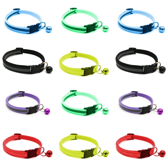 12 puppy collar, for puppy ID collar, soft nylon split color collar