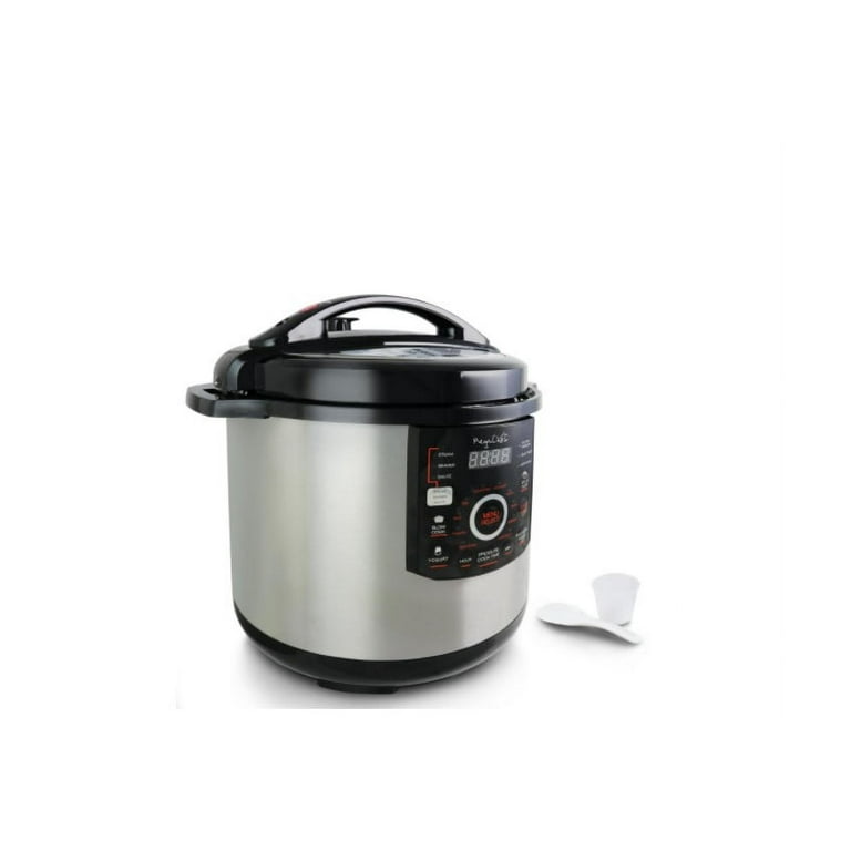 12 Qt. Black and Silver Electric Pressure Cooker with Automatic Shut-Off and Keep Warm Setting 12 Qt. Black and Silver Electric Pressure Cooker with Automatic Shut-Off and Keep Warm Setting