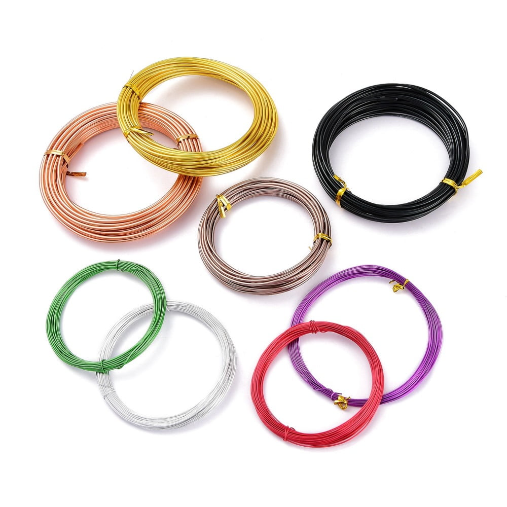 12 roll Aluminum Wire Bendable Metal Craft Wire Round Mixed color 0.8~5mm Aluminum