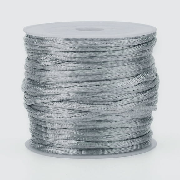 12 roll Nylon Rattail Satin Cord Beading String for Chinese Knotting Jewelry Making Gainsboro 1mm 32.8 yards(30m)/roll