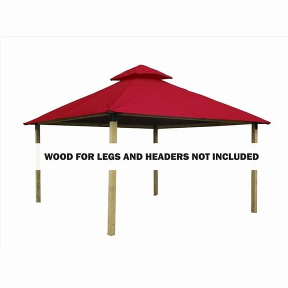 12 sq. ft. Gazebo Roof Framing & Mounting Kit with Cardinal Red Outdura Canopy