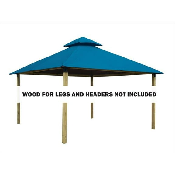 12 sq. ft. Gazebo Roof Framing & Mounting Kit with Caribbean Blue Outdura Canopy