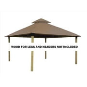 12 sq. ft. Gazebo Roof Framing & Mounting Kit with Linen Outdura Canopy