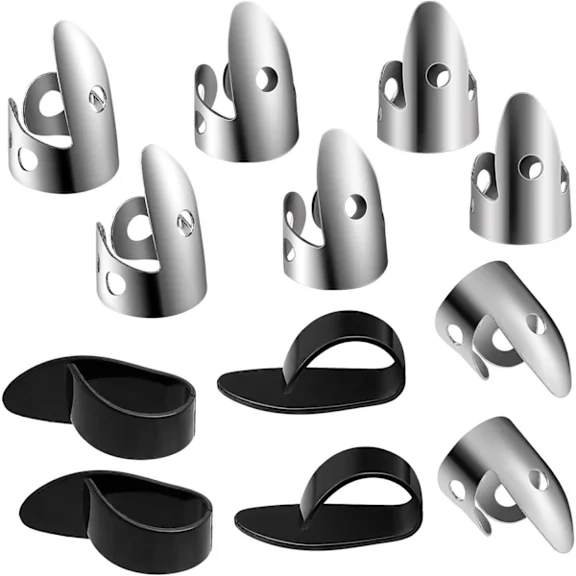 12 steel fingerpicks for guitar, banjo and others