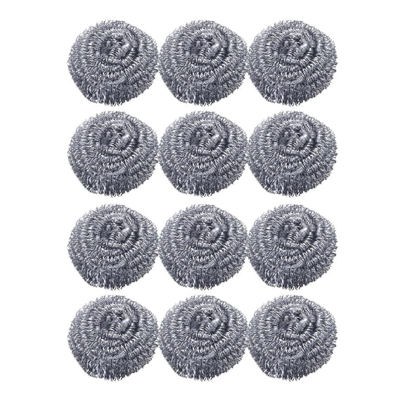 12 steel wire balls Cleaning Ball Steel Wool For Grill Cleaning Silver