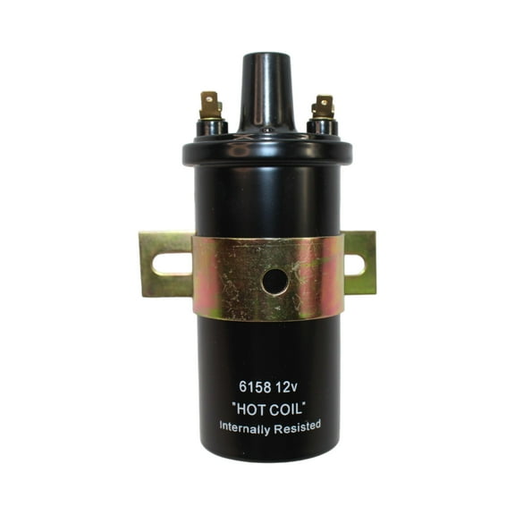 12-volt HOT (55000-volts) Distributor Coil (Internally resisted) Fits International Ford John Deere Massey Allis Chalmers Case Cockshutt Minneapolis Moline White / Oliver Tractor