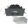 thumbnail image 1 of 12 watt LED Direct Wire Downlight Gimbaled 4 inch 3000K 120 volt Dimmable Square Remote Driver Black, 1 of 2
