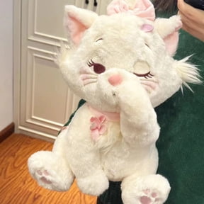 12" white kitten Marie Cat Kid Plush Toy | Cute Doll Soft Stuffed Throw Pillow | Girl Birthday Gift | Bedroom Living Room Scene Decoration Ornaments