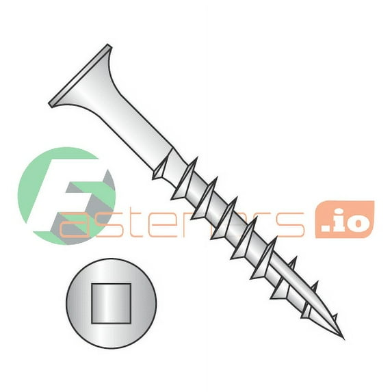#12 x 1 1/2" Deck Screws / Square / Bugle Head / Type 17 Point / 18-8 Stainless Steel (Quantity: 1,000 pcs)