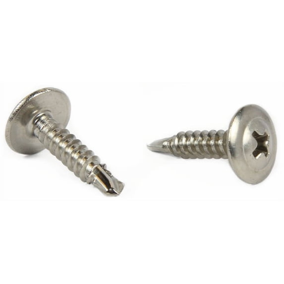 #12 x 1 1/2" Self-Drilling Screws / Phillips / Modified Truss Head / 410 Stainless Steel - 300 Piece Carton