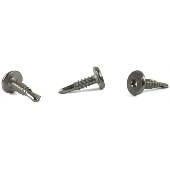 #12 x 1 1/2" Self-Drilling Screws / Six-Lobe (Torx®) / Pancake Head / 18-8 Stainless Steel - 400 Piece Carton