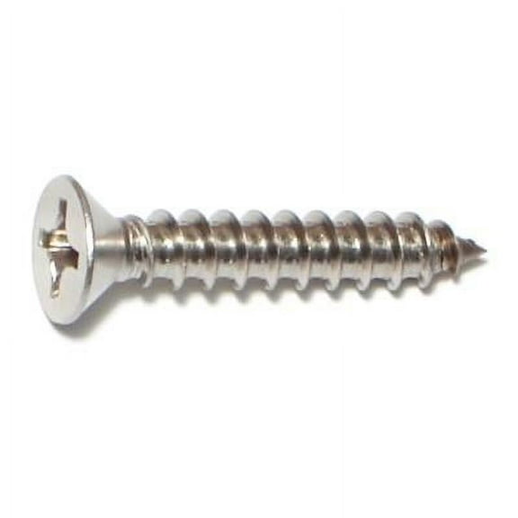#12 x 1-1/4" 18-8 Stainless Steel Phillips Flat Head Sheet Metal Screws SMSFSS-253