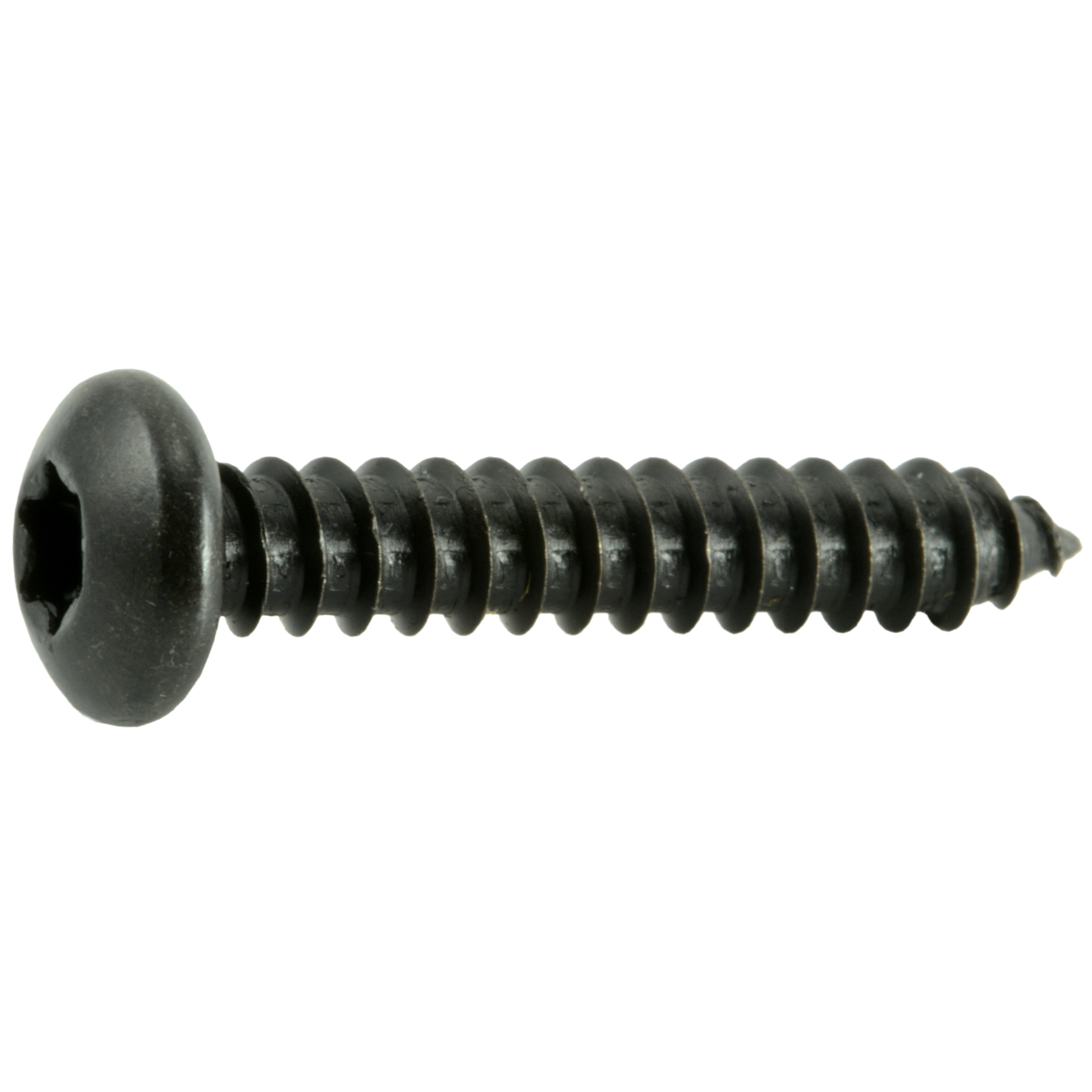 #12 x 1-1/4" Black Steel Star Drive Pan Head Sheet Metal Screws (15 pcs.)